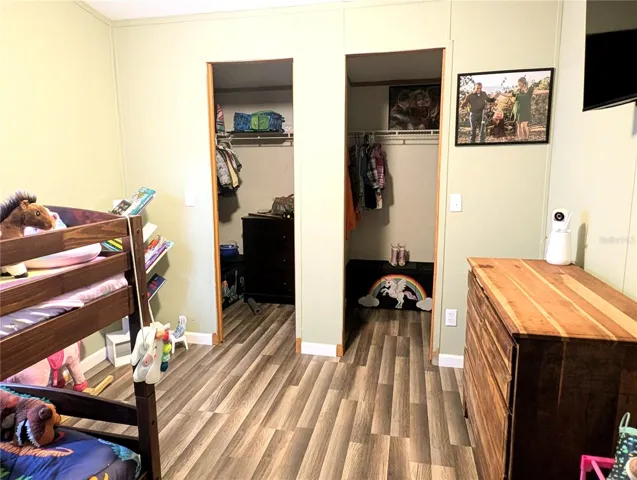 Guest room with DOUBLE walk in closets!