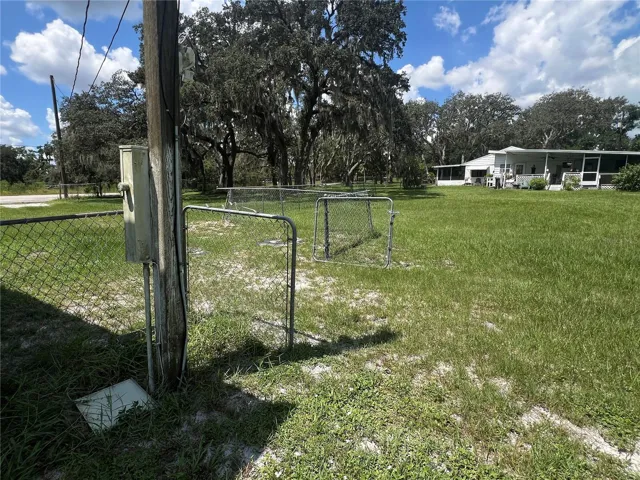 The driveway is gated.