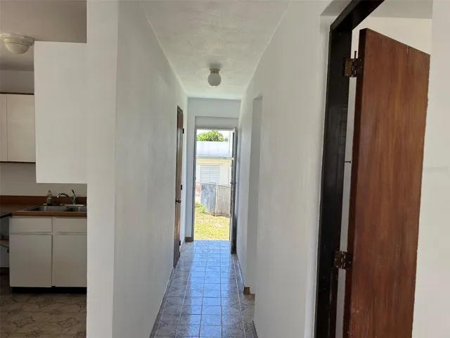 Hallway leading to back door