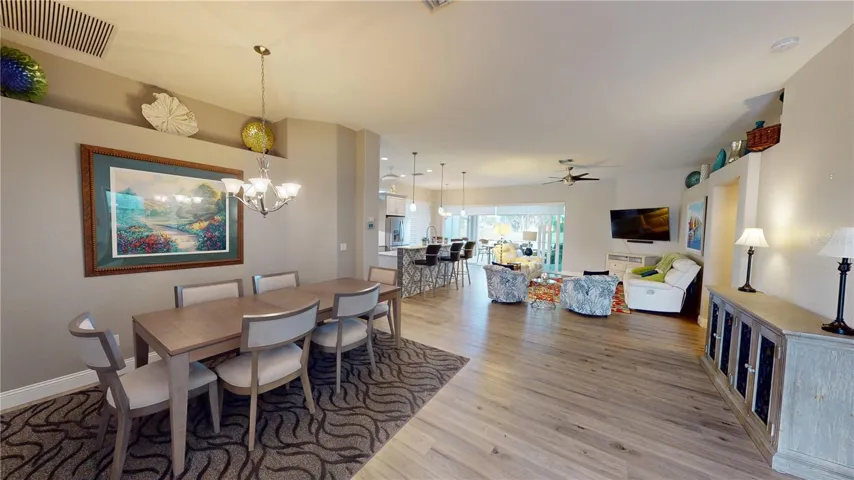 Opoen Concept with dining room and living room view