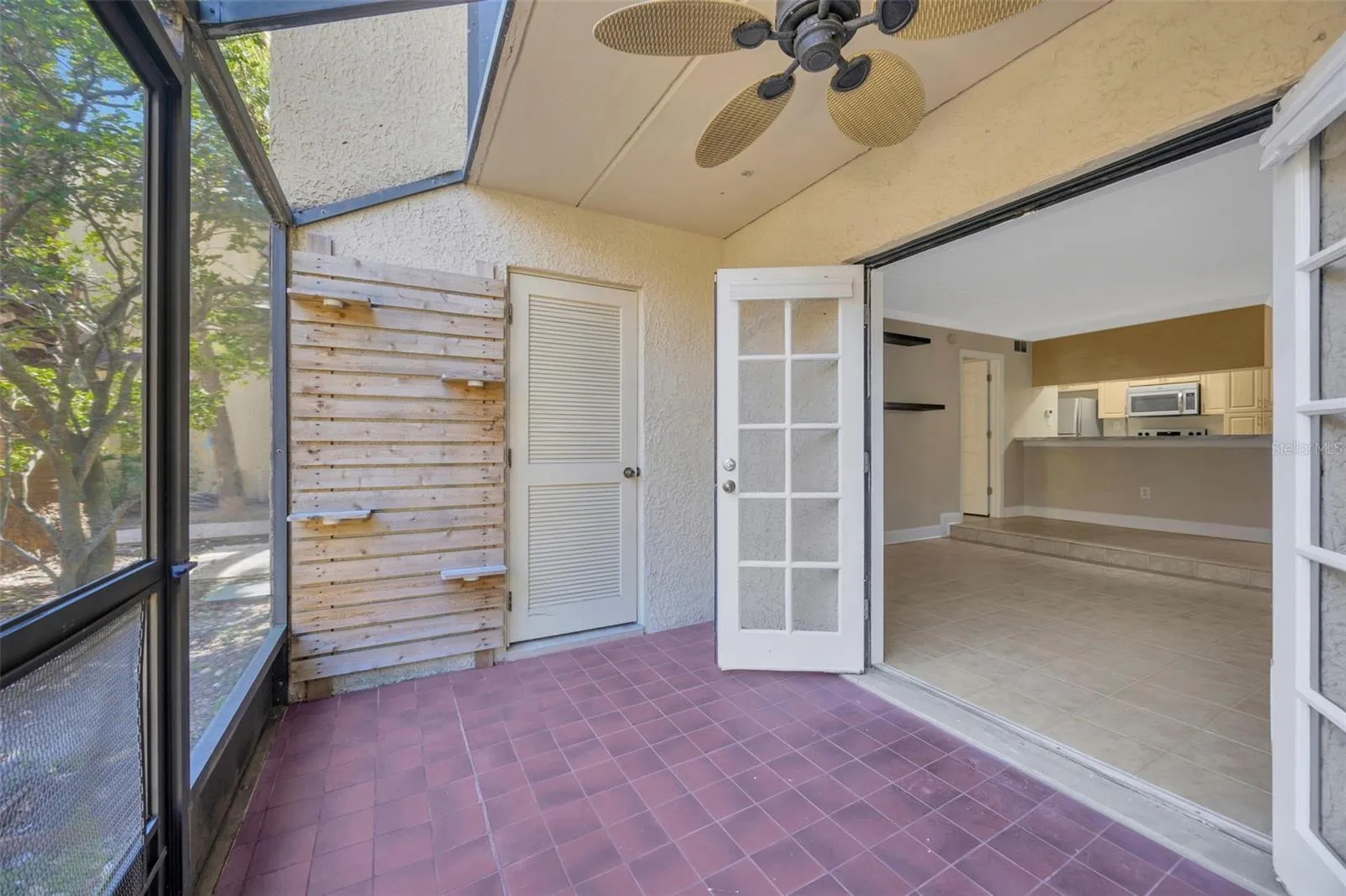 View of french doors and llaundry room