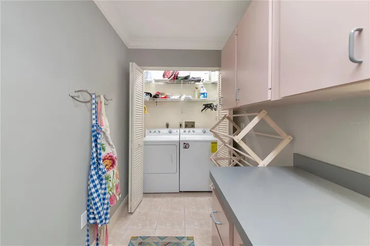 Laundry room opens to garage