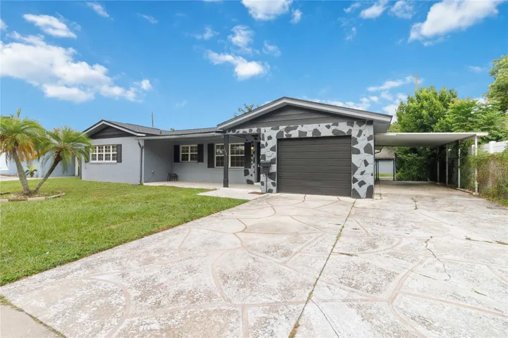 Front Elevation showing carport