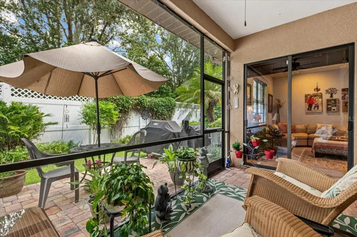 Beautiful screened porch with extended patio