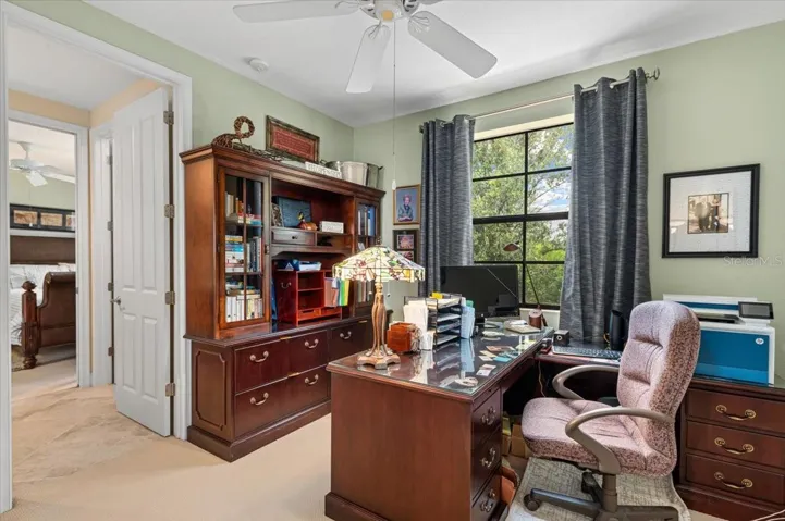 one of two bedrooms upstairs that are adjoined with a jack and jill bathroom