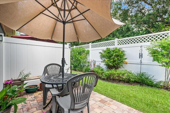 Private patio in the back yard