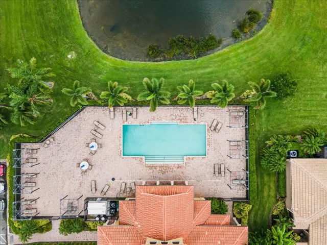 Clubhouse, pool and cabanas