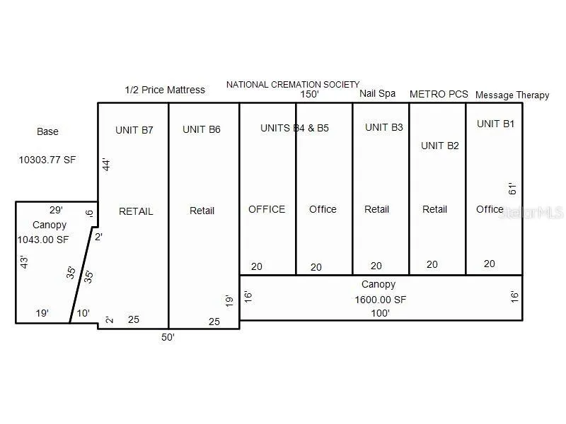 Left is drive thru canopyUnits B7 &amp; B6 available