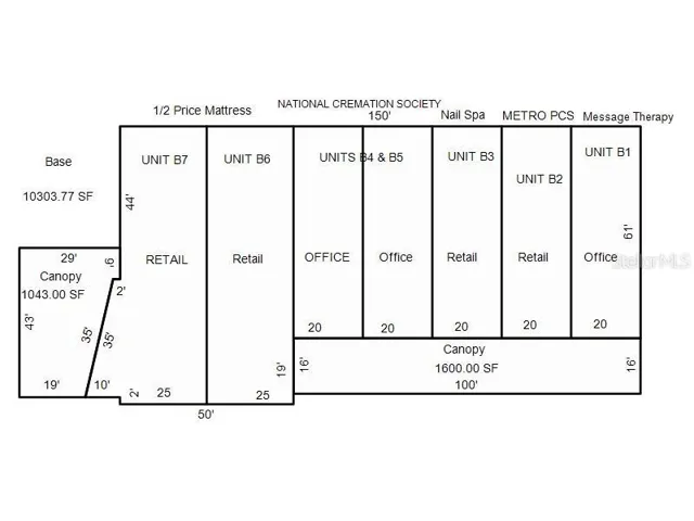 Left is drive thru canopyUnits B7 &amp; B6 available