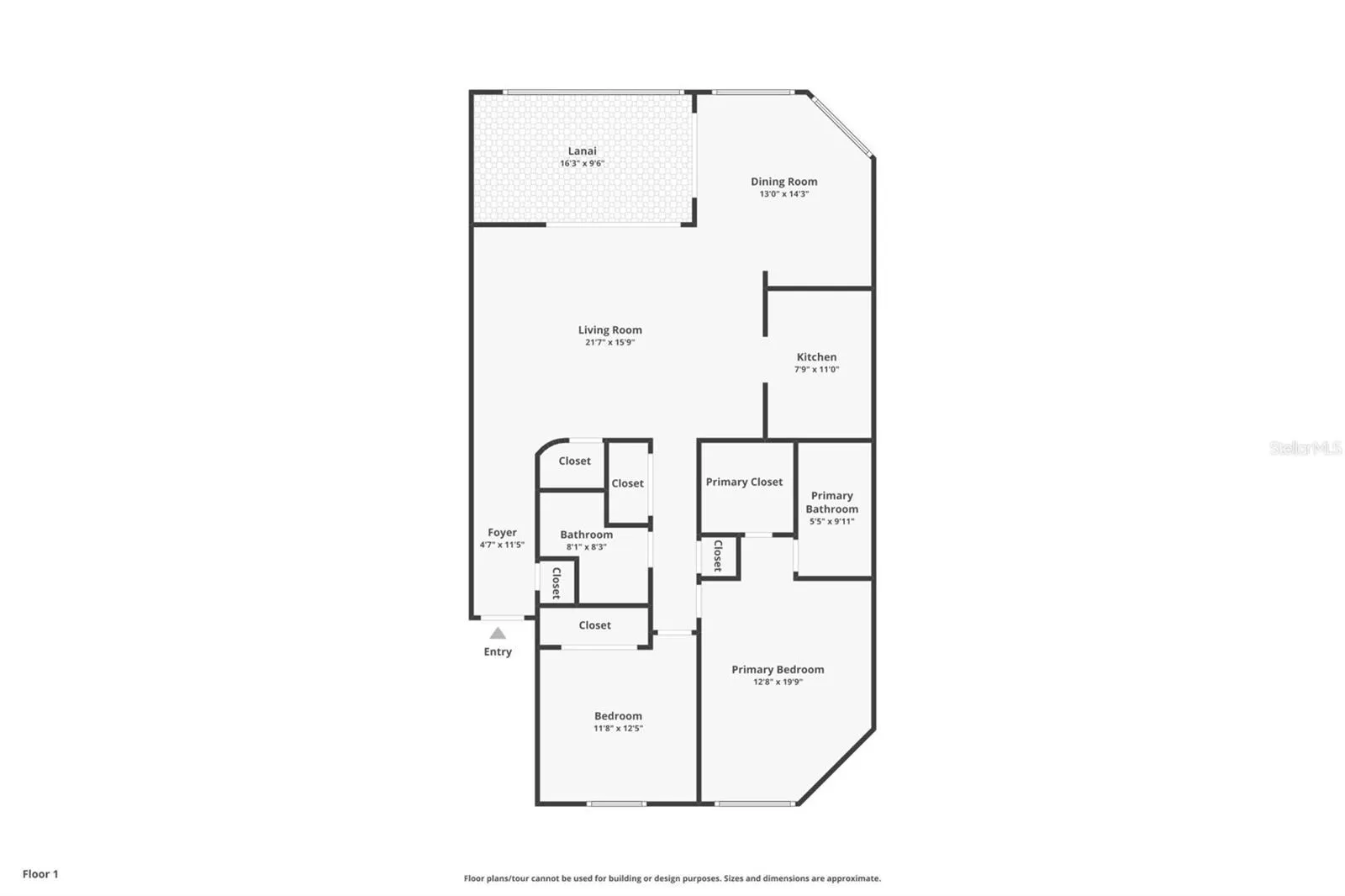 Floor Plan for 23465 Harborview Rd, Unit 225, Port Charlotte, FL 33980