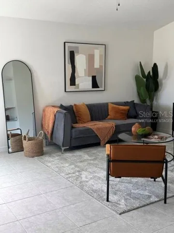 living, virtually staged