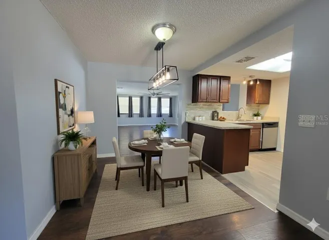 Virtually Staged Dining/Kitchen Area