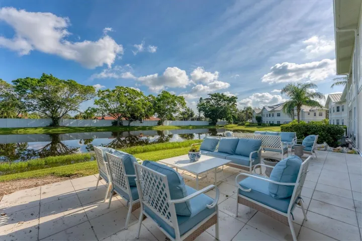 amazing tiled patio with amazing lake views
