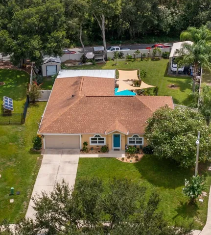 Front aerial view of 1101 Myrtle Lake View Dr. Fruitland Park, FL