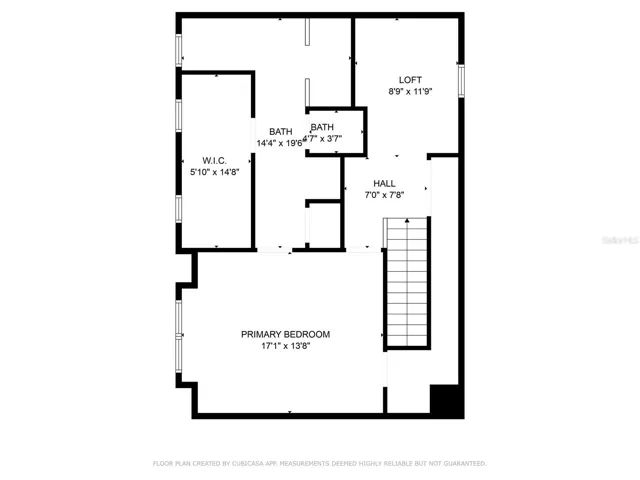 Floorplan Second Floor Primary Suite and Bonus Loft