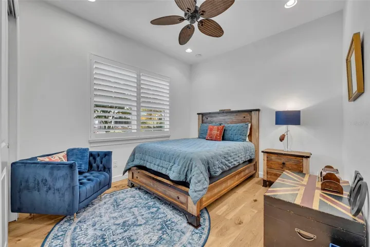 Bedroom Two-another generous sized room with shutters and custom closet