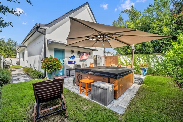 An outdoor TV and entertaining space will be a great spot on Sunday football days
