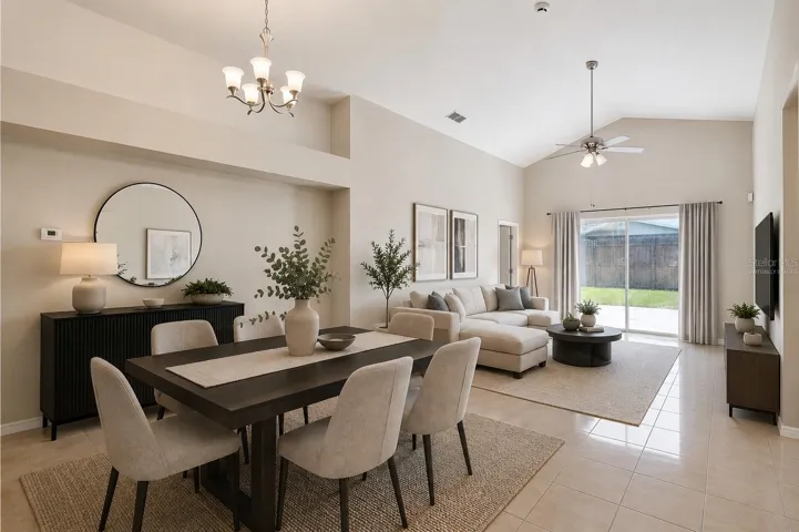 Dinning Room & Family Room Virtually Staged