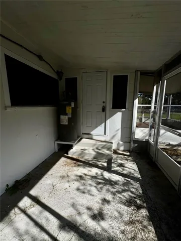 Side porch with water heater