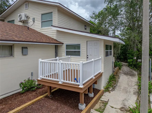 Deck off downstairs Apt