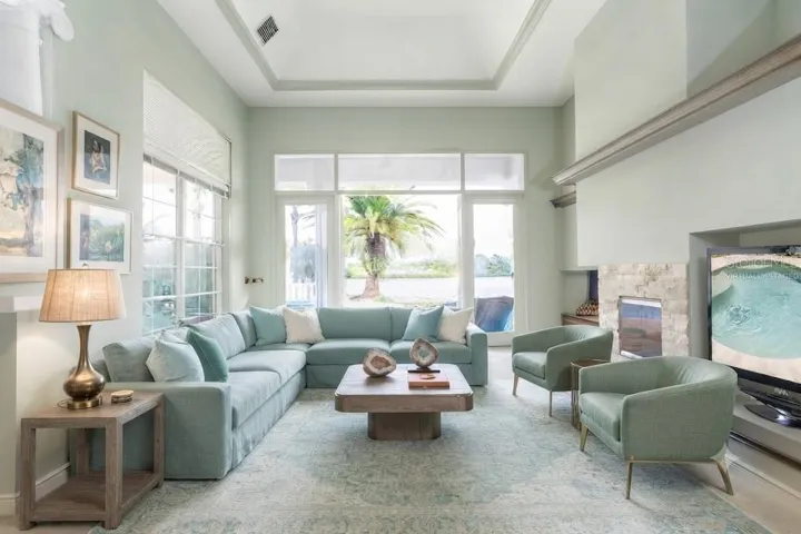 Virtually Staged: Family Room Captures The Essence of Waterfront Living