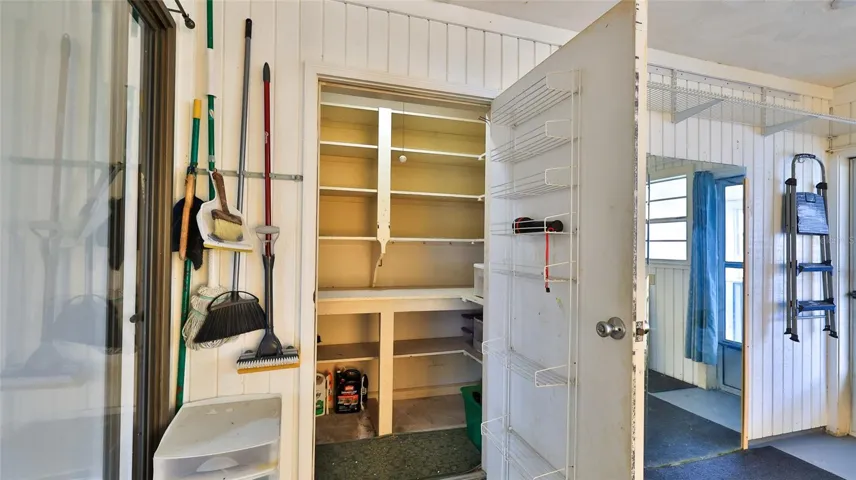 Storage closet off of garage.