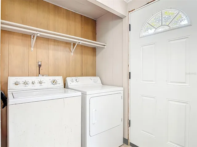 washer and dryer are inside