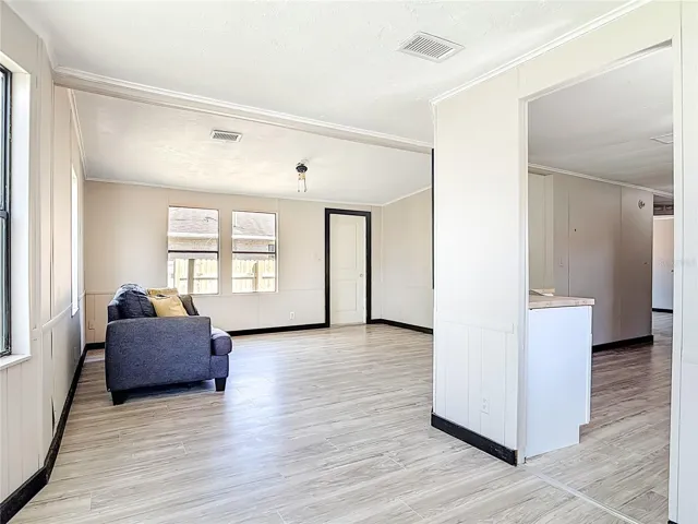 dining room opens to the kitchen