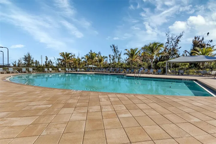 One of two community pools