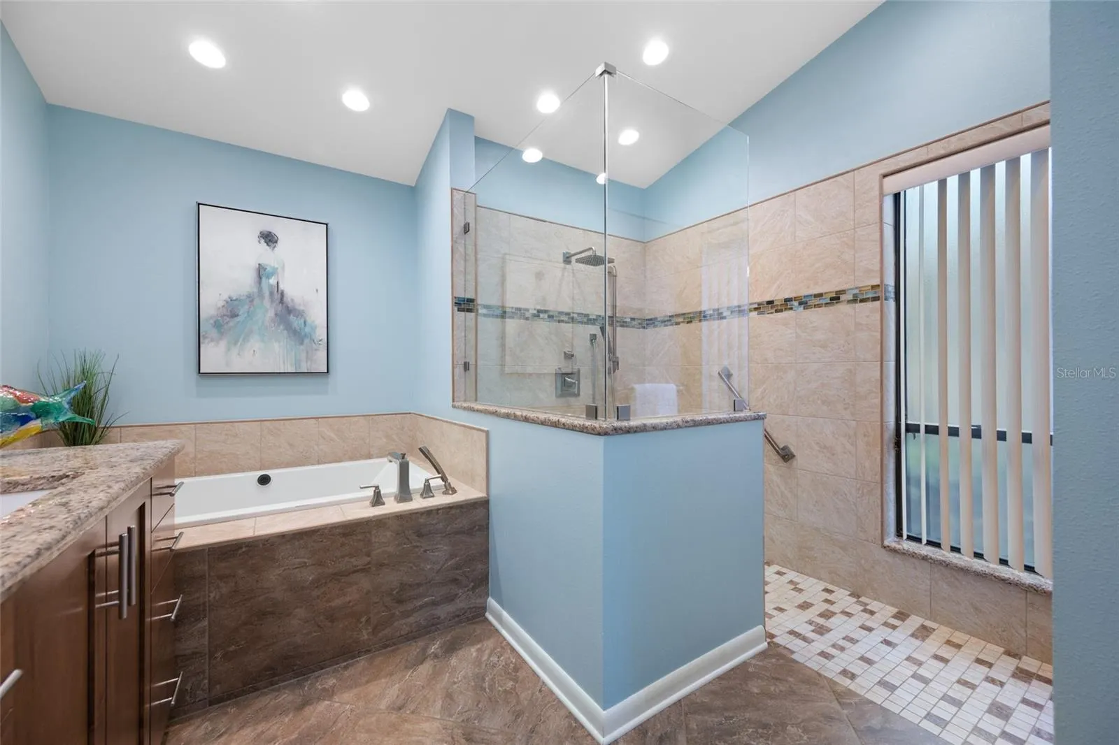 Primary bedroom ensuite bathroom  with zero entry shower