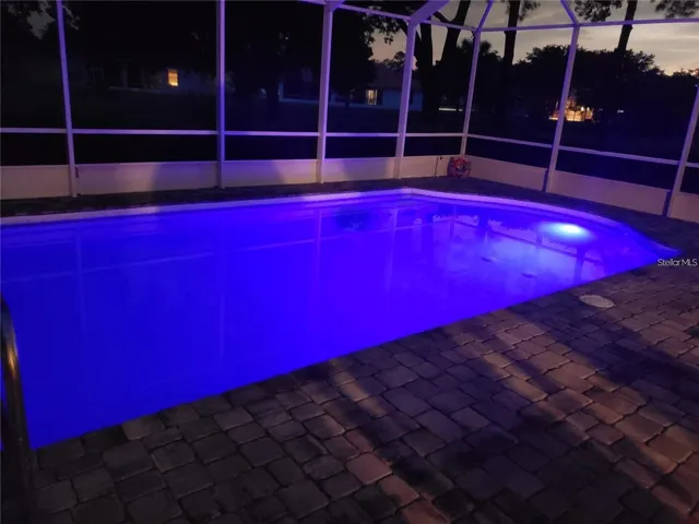 Pool lights blue