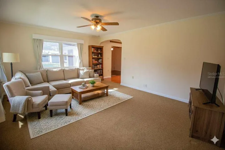 "Virtually Staged" Living room.