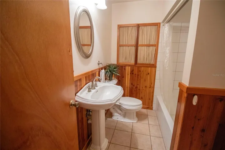 Bathroom at the end of the Breezeway.