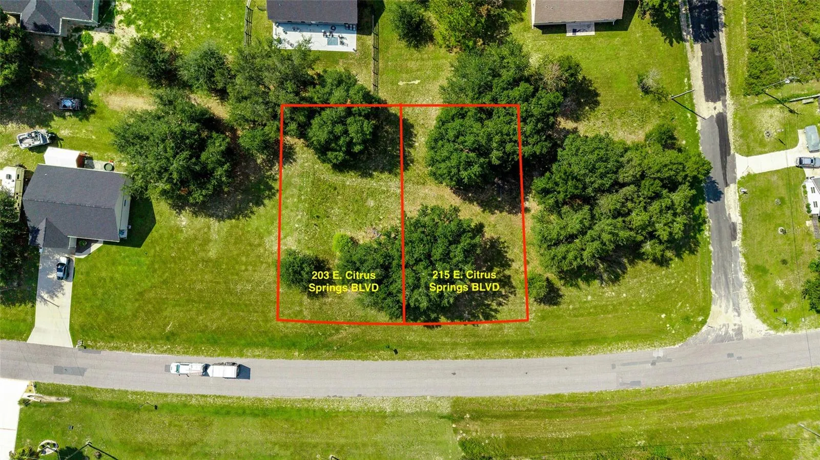 Two adjacent parcels for sale.