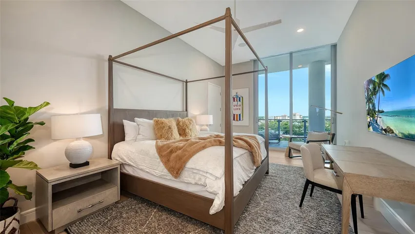 Bedroom 4 is en-suite, has 11.5 foot sliders with grand City views, perfectly placed for guests.