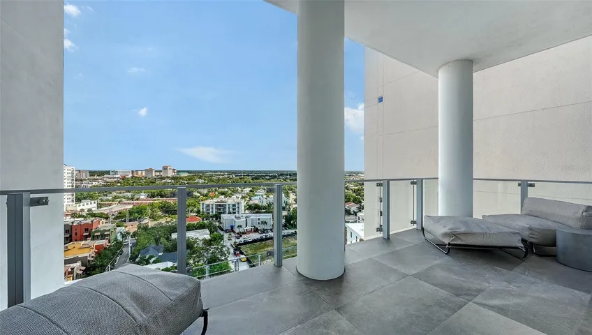 Private terrace for Bedrooms 3 &amp; 4 with downtown city views