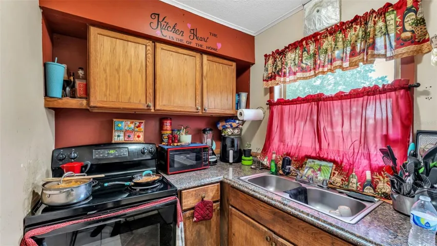 Kitchen in A-frame cottage