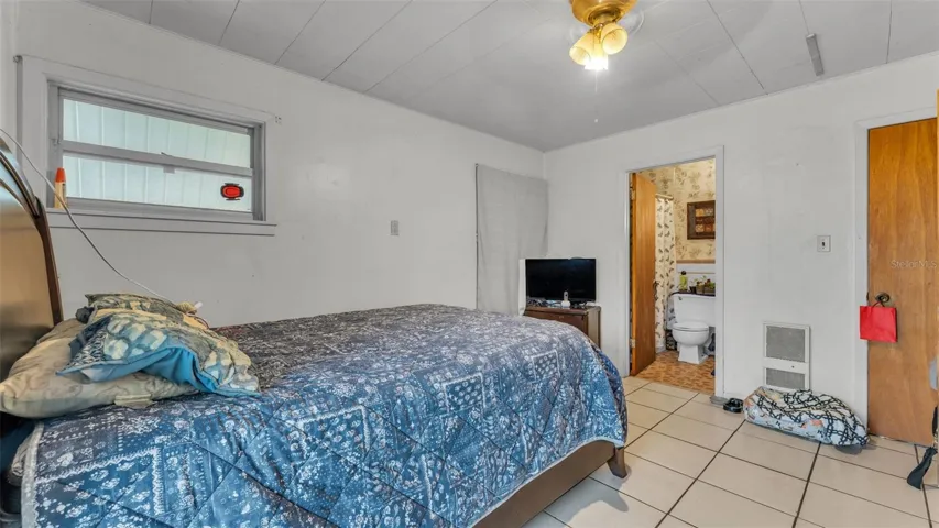 downstairs Bedroom A-frame cottage