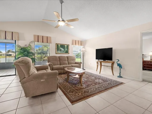 THE GREAT ROOM FEATURES A RELAXING WATER VIEW