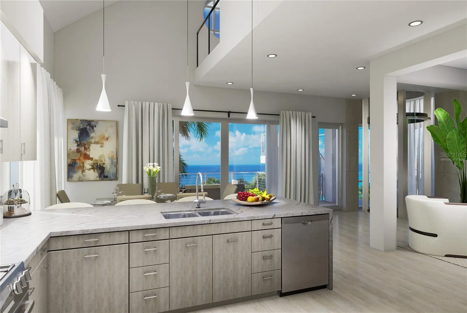 Living Room kitchen- Virtually Staged
