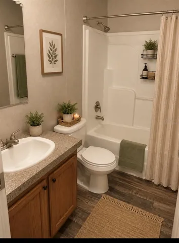 Guest bathroom virtually staged