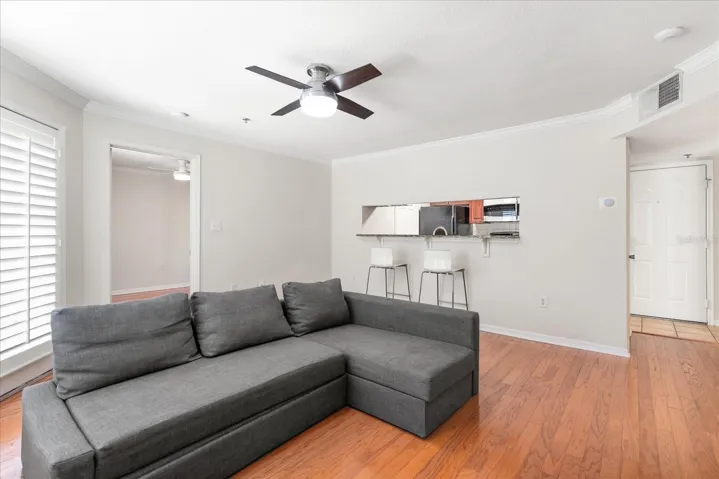 living room to kitchen