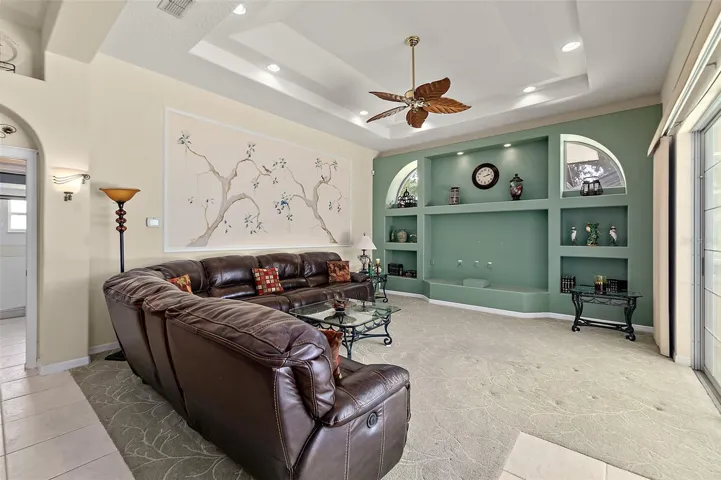 Custom oversized family room with built-ins