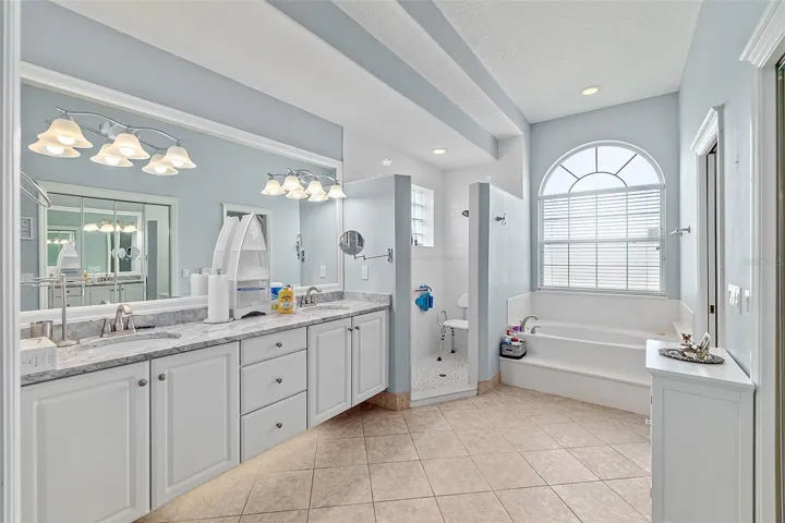 Very spacious primary bath with double sinks