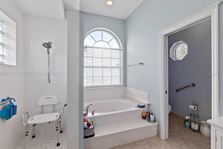 Separate tub and shower