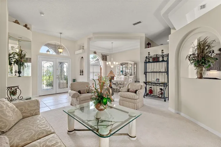 Living area leads to patio