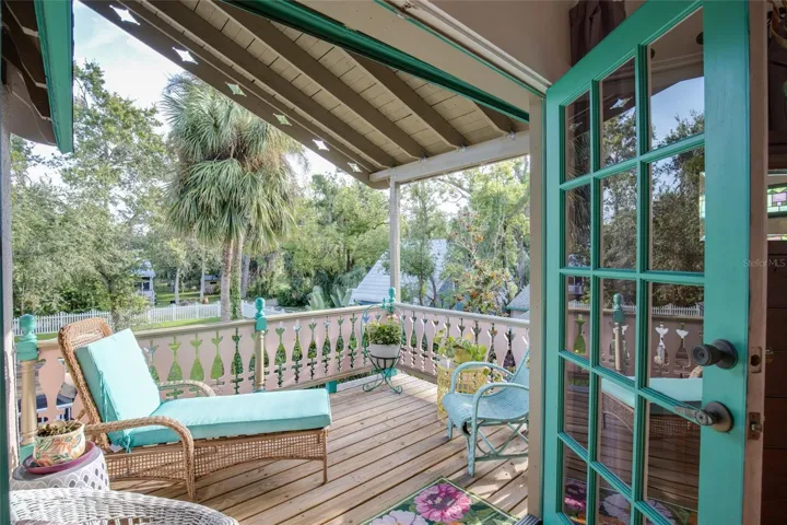 Primary bedroom's private balcony