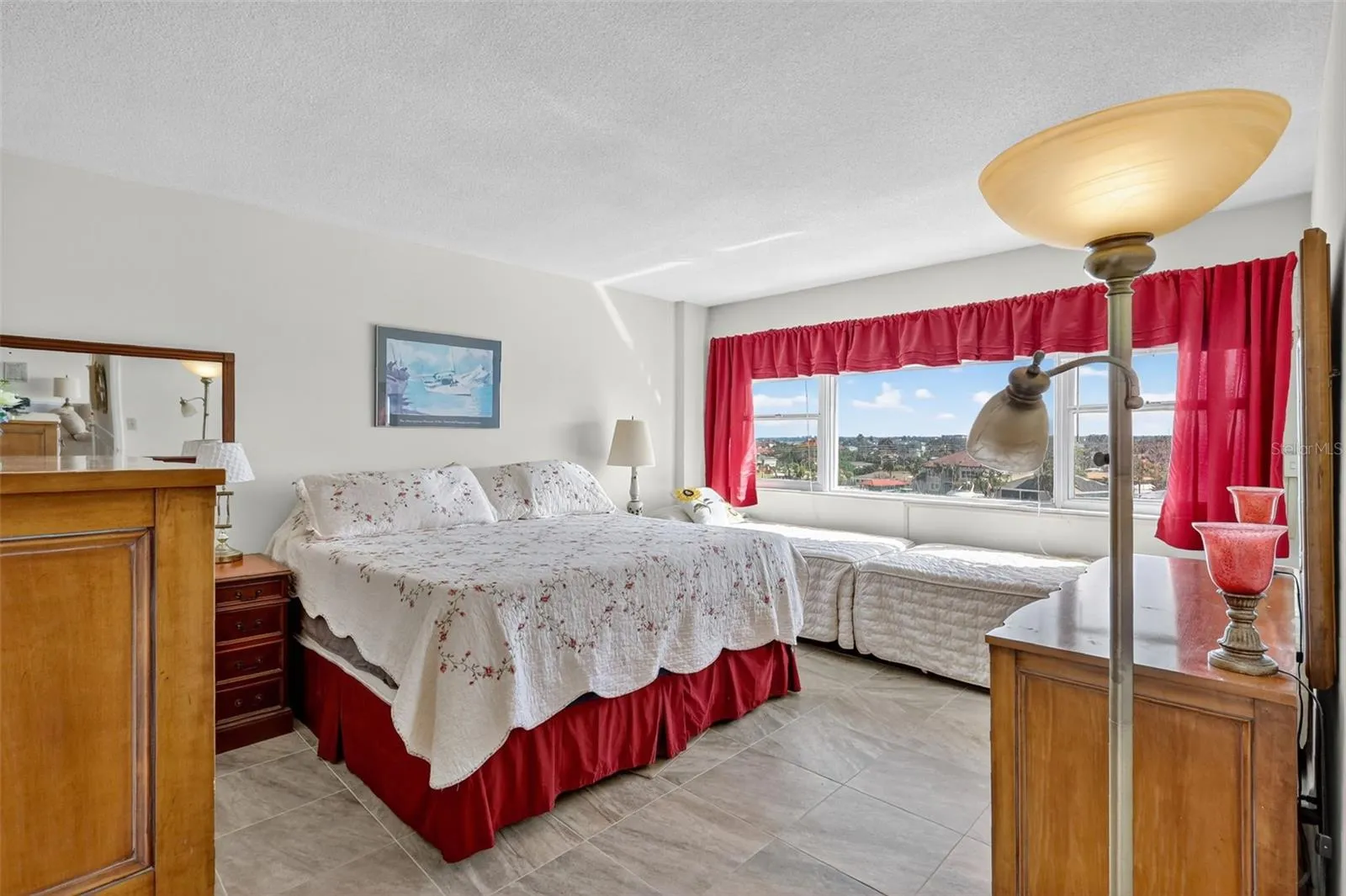 The Primary bedroom is large and of course has a view