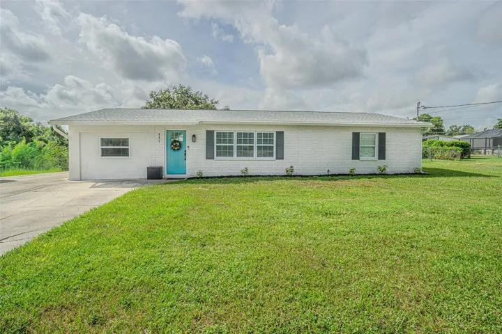 Front elevation and driveway