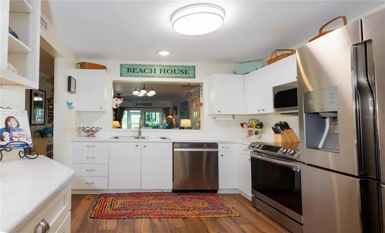 Kitchen with stainless appliances and extra storage